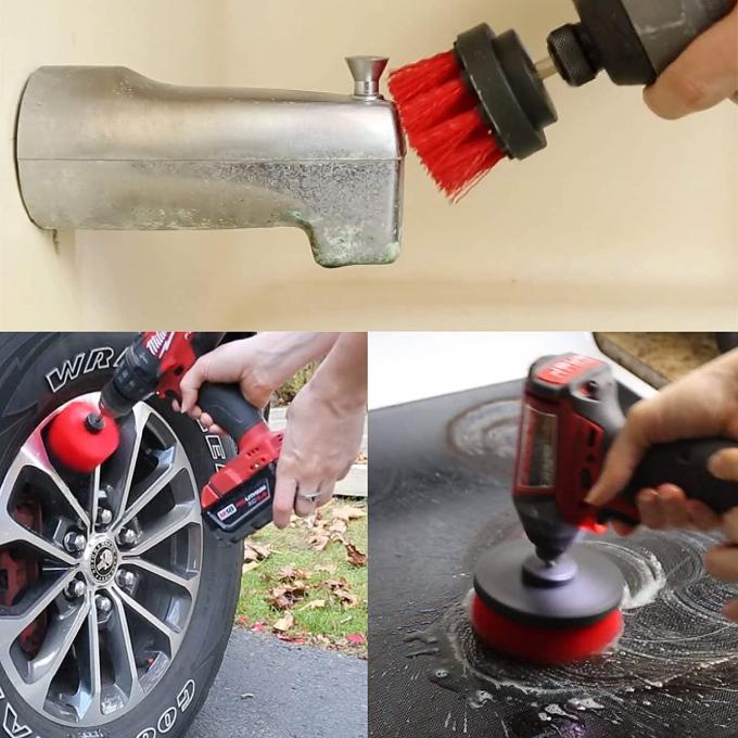 4 Piece Grouting Power Drill Brush Set 300g 0.32mm Filament Diameter 1