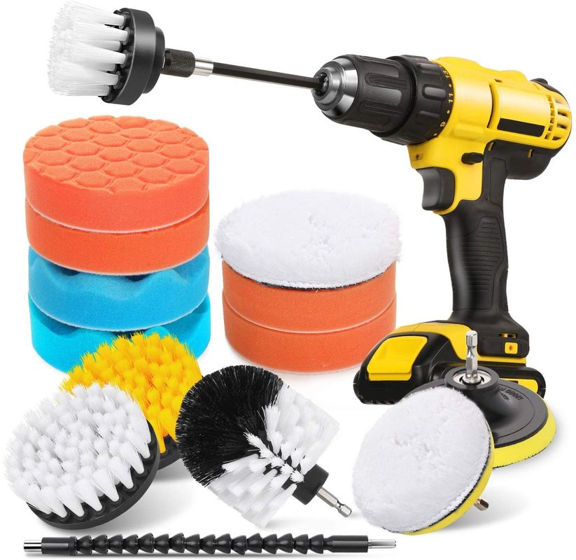 buy 16 Pack Drill Cleaning Brush Car Detailing Kit Soft Bristle Power Scrubber Buffing Pads online manufacturer