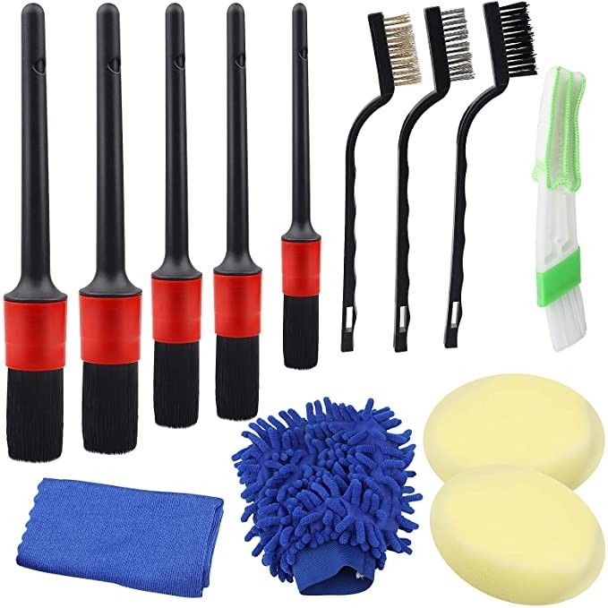 quality Polypropylene Car Detailing Brush Set 5pcs For Interior And Exterior factory