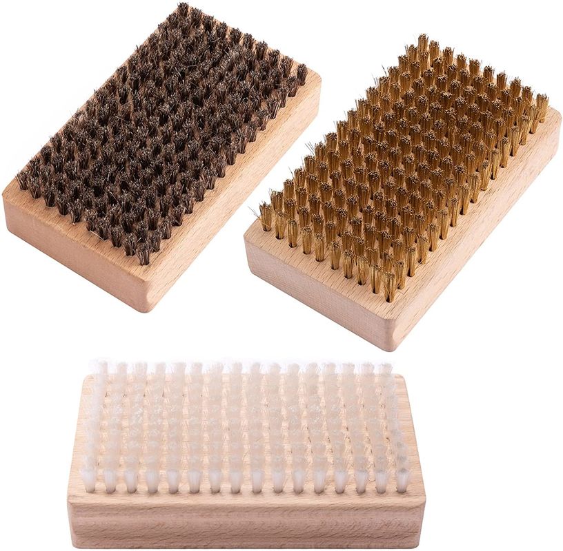 3 Piece Ski Wax Brush Kit Snowboards Rectangular 1cm Bristles